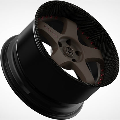 Superior Forged GT-5.SR ELMT6 Multipiece wheel — angled barrel view