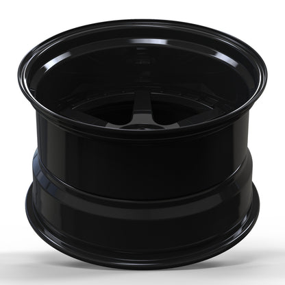 Superior Forged GT-6 Comp multi-piece wheel in black, barrel and side profile view