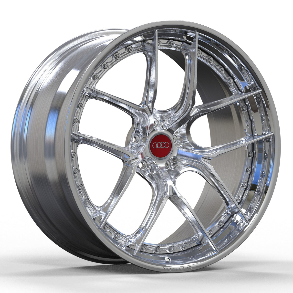 Superior Forged RS-21 Apex Multi-piece wheel, three-quarter view